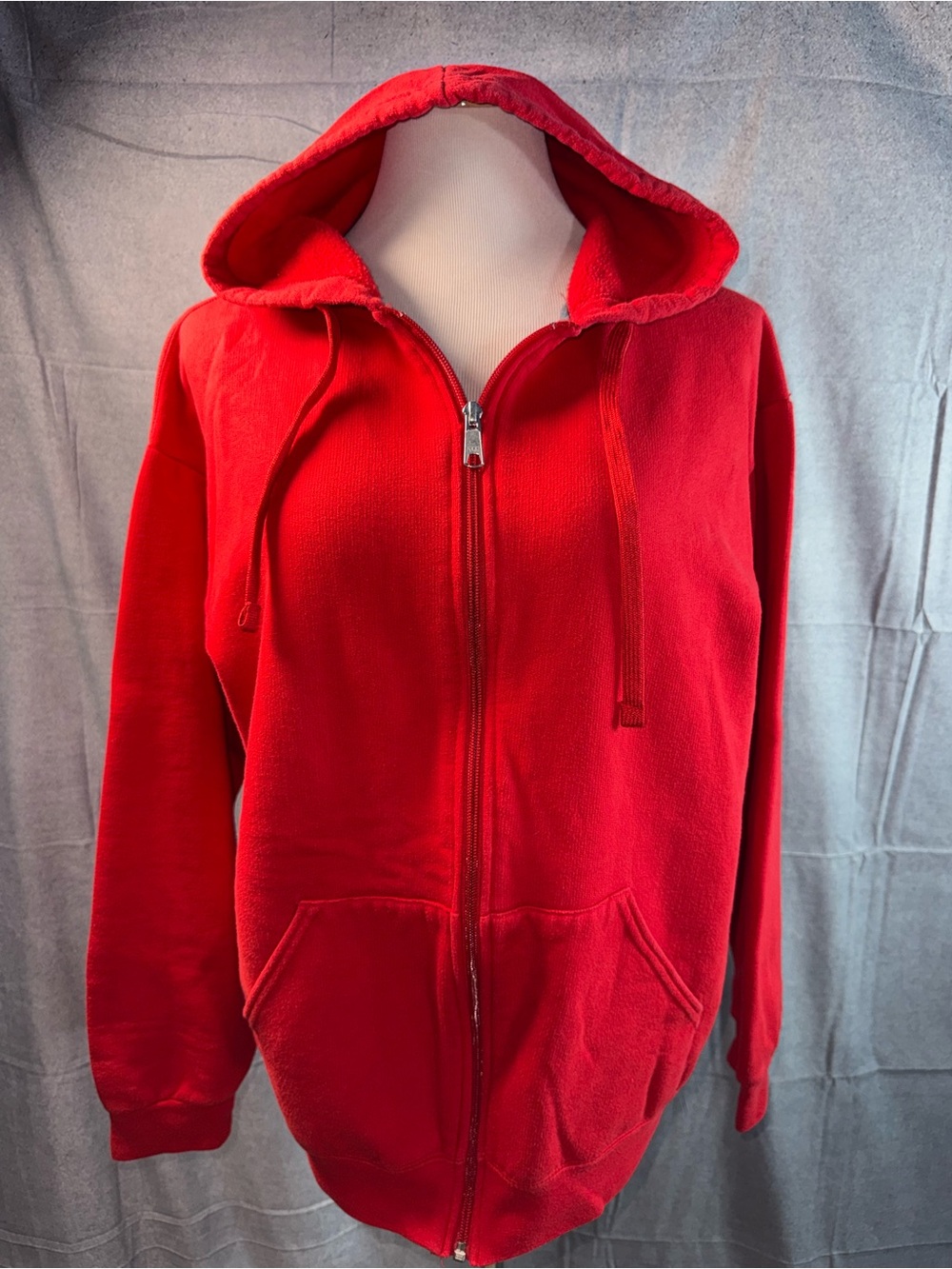 1844-Athletic Works Red Zip-Up Hoodie